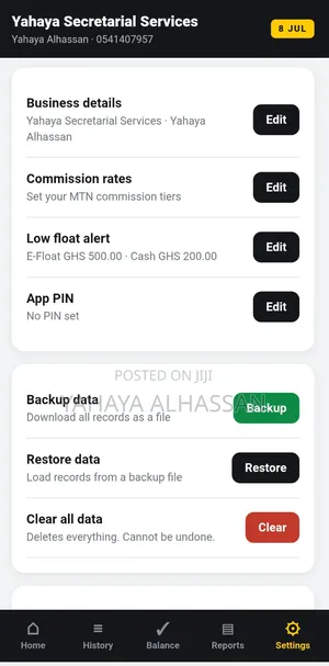 Mobile Money Management App