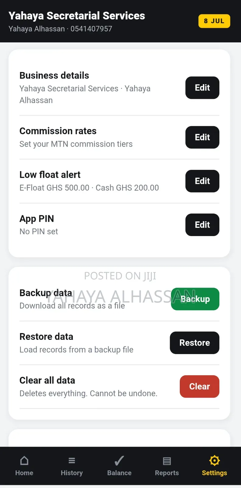 Mobile Money Management App