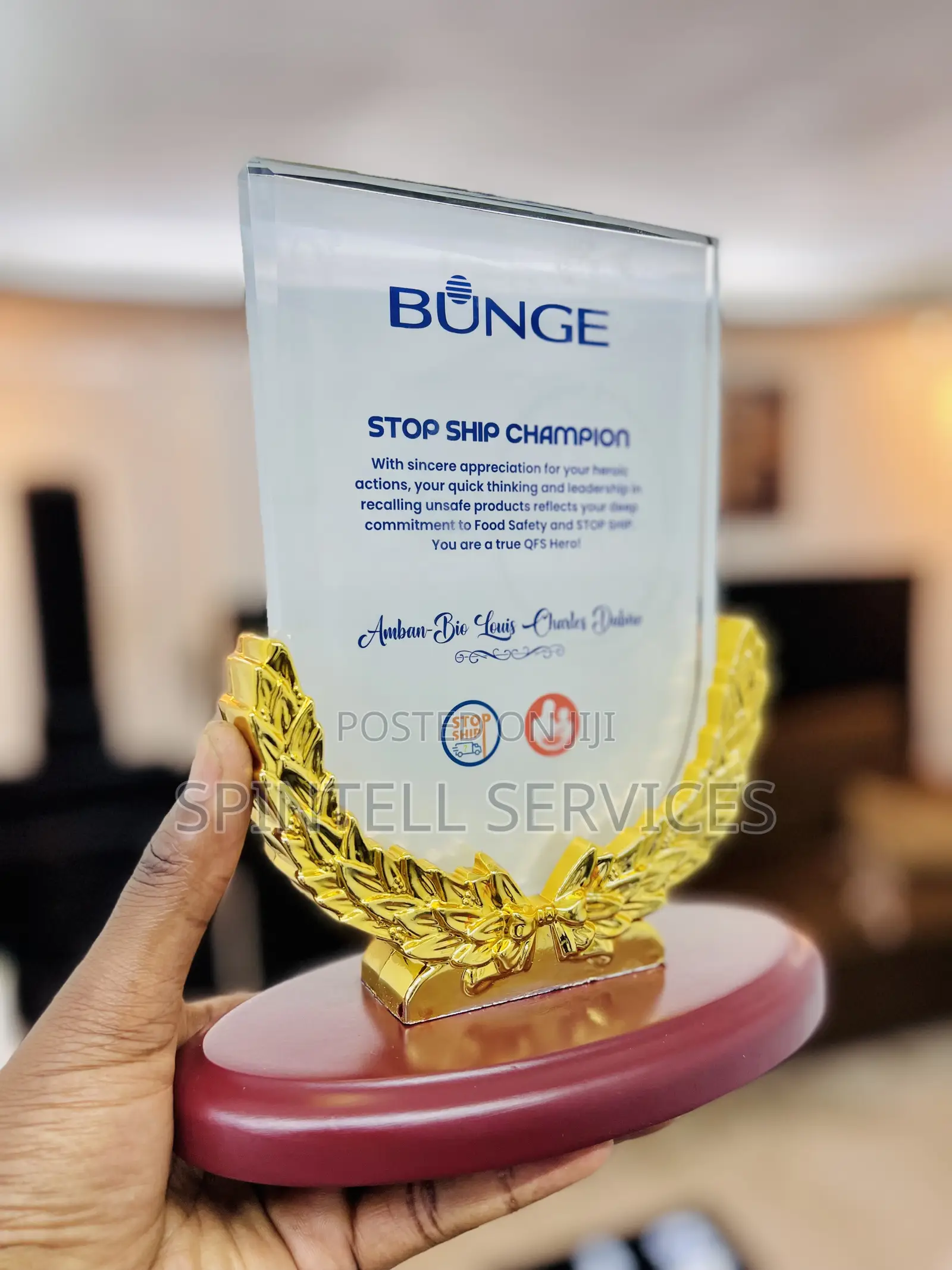Award Crystal Plaque Citations