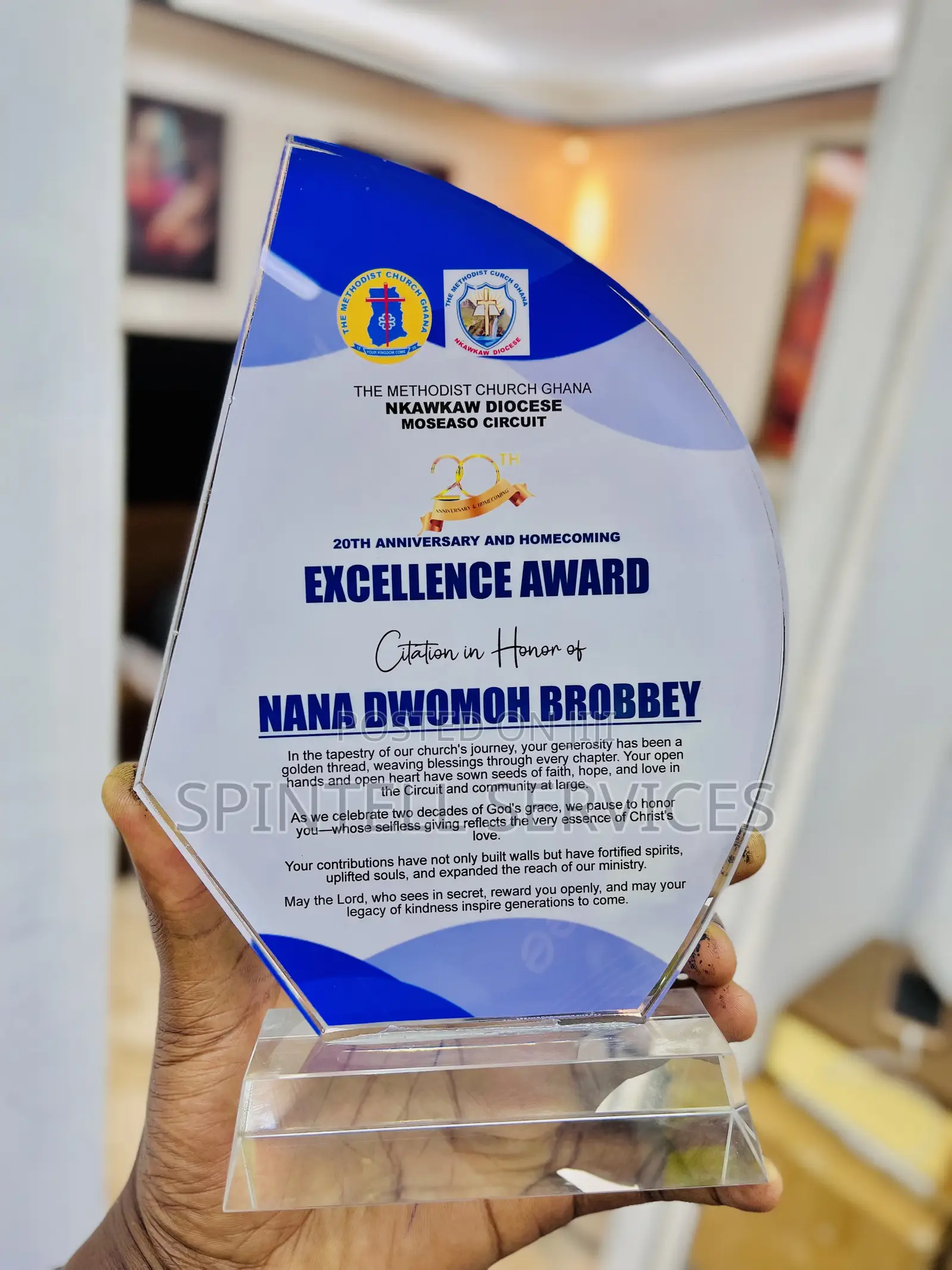 Award Crystal Plaque Citations