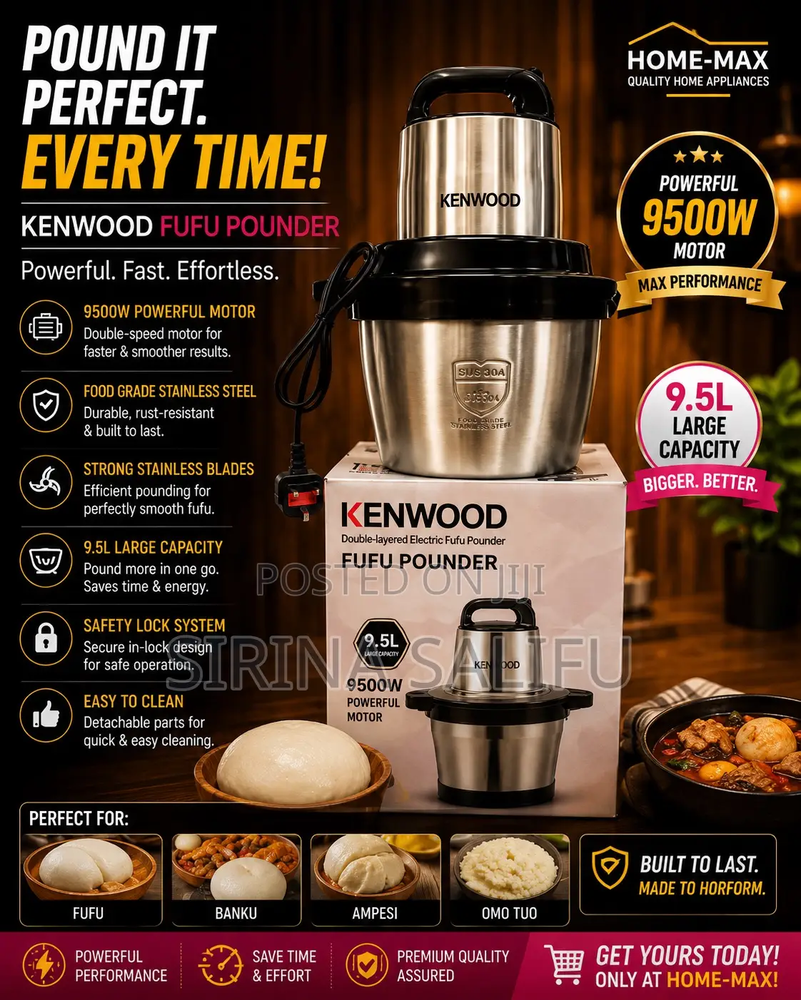 Original Kenwood Kw-888 Fufu Pounder