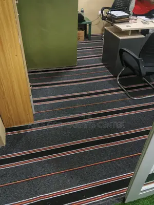 Office Carpet Striped Gray