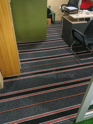 Striped Gray Office Carpet
