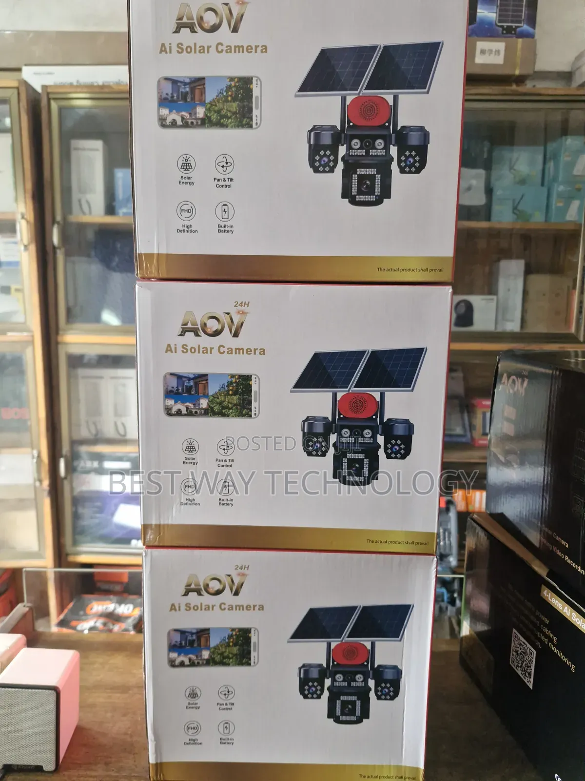 4 Lens PTZ Solar Camera 4g Aov