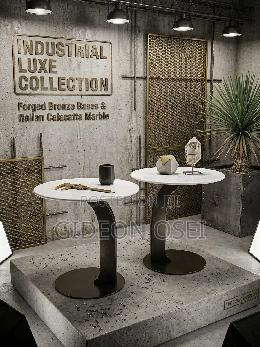 Curved Marble Accent Table