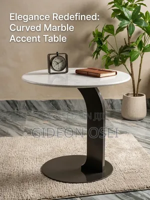 Curved Marble Accent Table