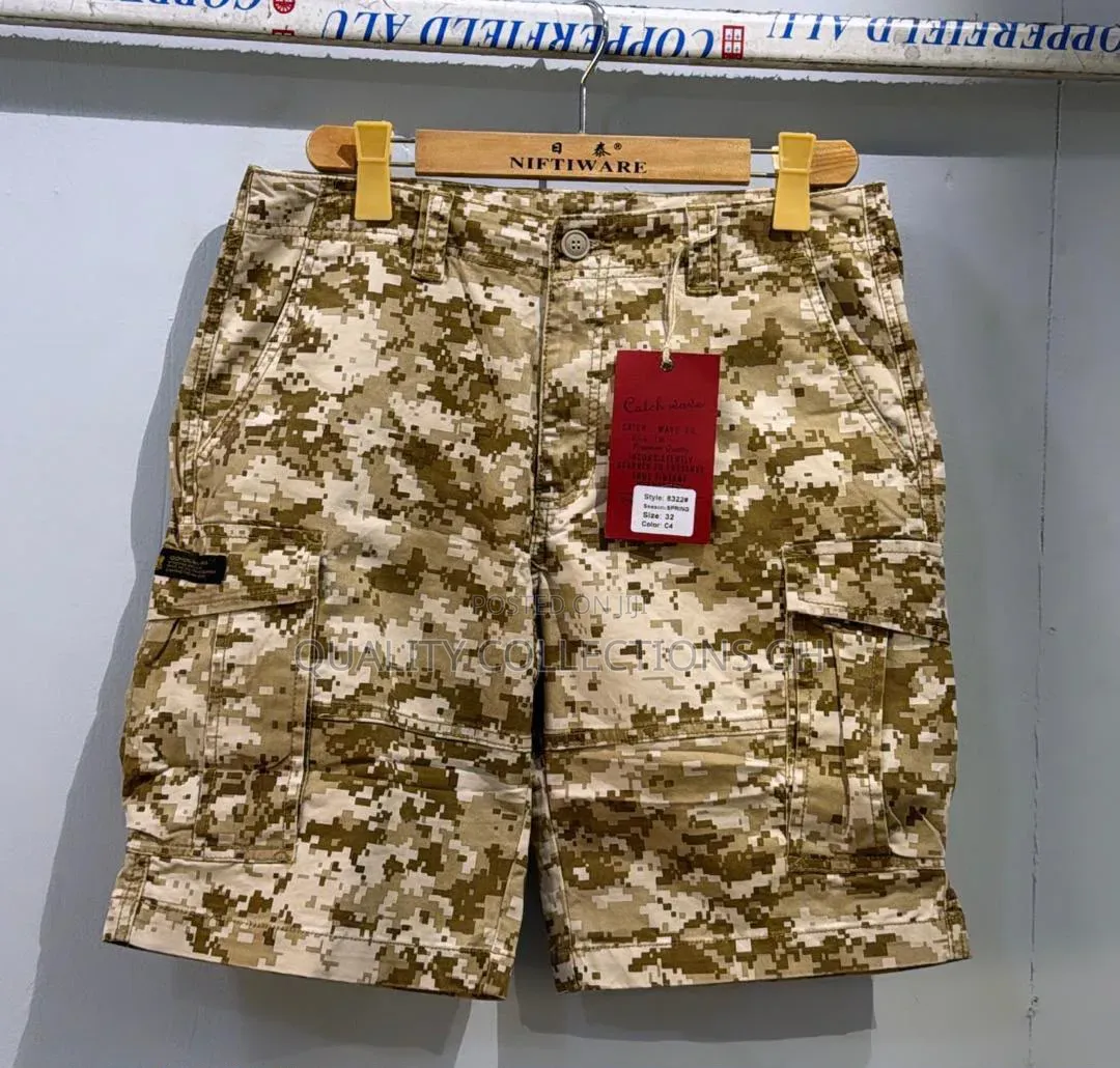 Khaki Side Pockets Shorts