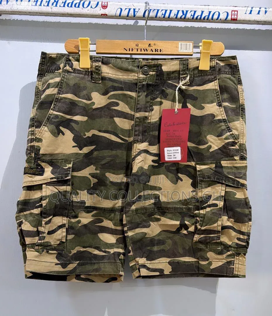 Khaki Side Pockets Shorts