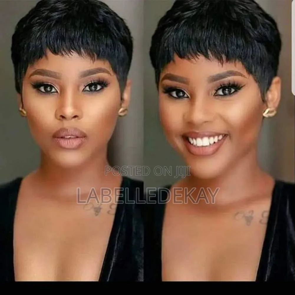 Human Hair Pixies Cut Wig Cap