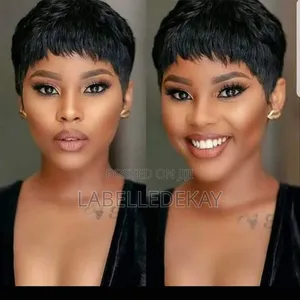 Human Hair Pixies Cut Wig Cap