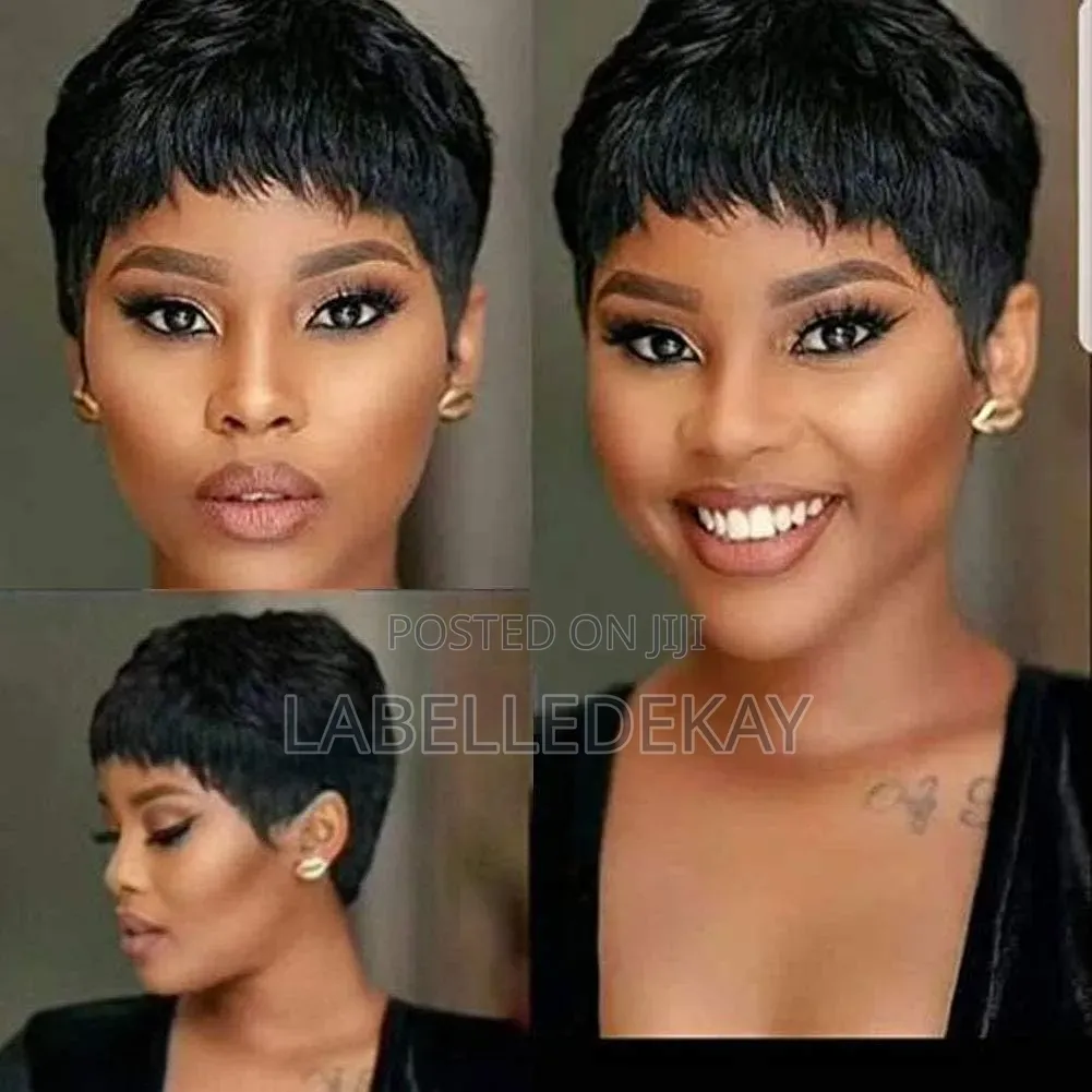 Human Hair Pixies Cut Wig Cap