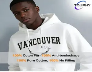 Men’S Long Sleeve Hoodie Sweatshirt – Kangaroo Pocket (White)