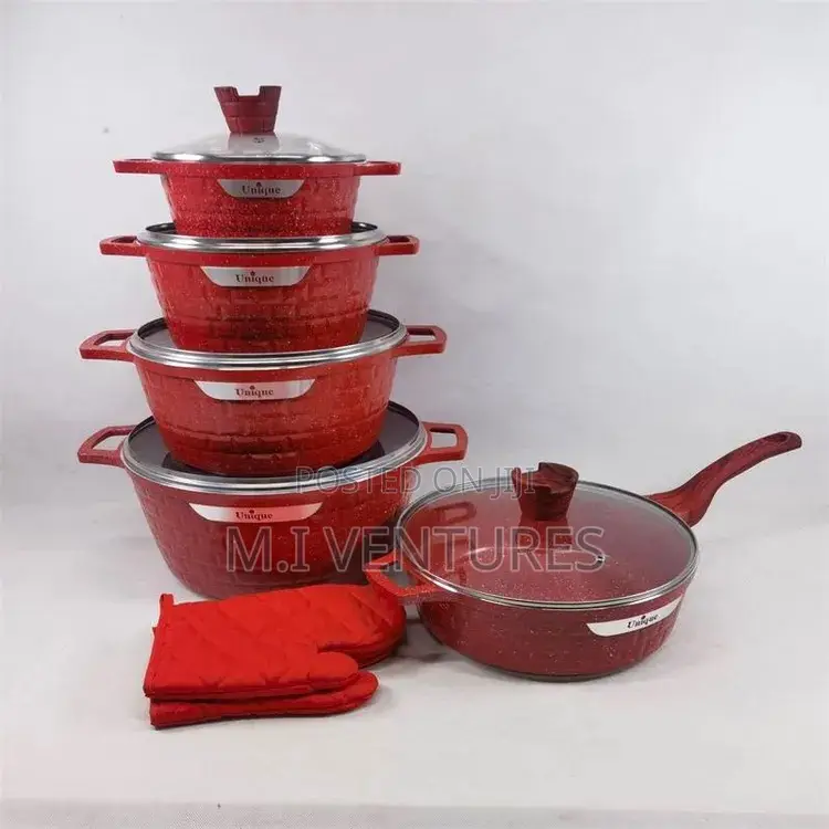 10 Pieces Unique Granite Non Stick Cookware Set