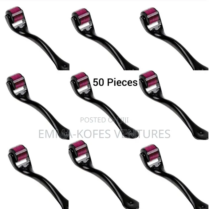 50 Pieces Derma Roller for Skin Care Treatment - Black/Purple