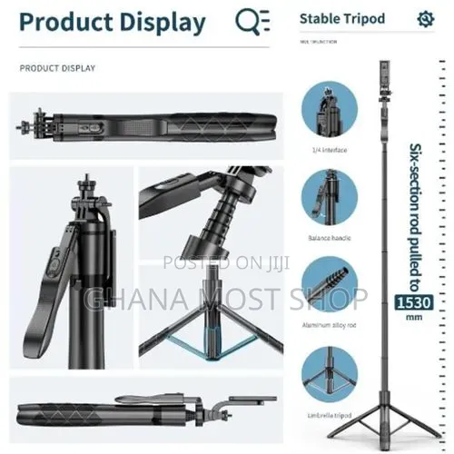 L16 Long Selfie Stick Tripod With Bluetooth for Smartphones,Camera