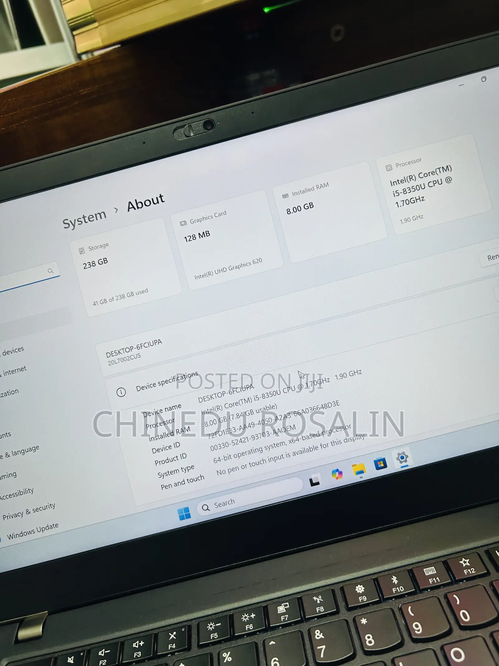 Laptop Lenovo ThinkPad T480s 8GB Intel Core i5 SSD 256GB