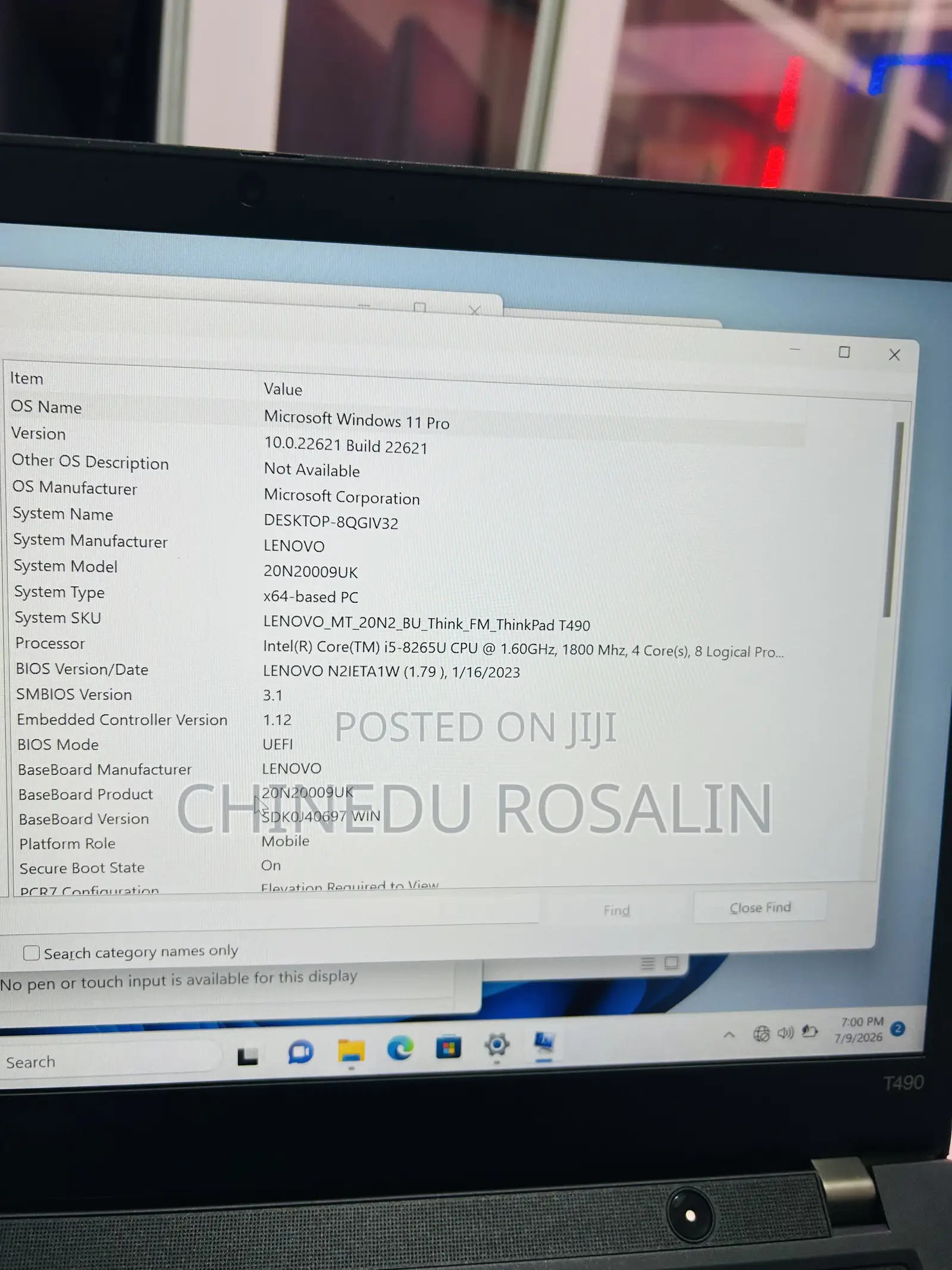 Laptop Lenovo 8GB Intel Core i5 SSD 256GB
