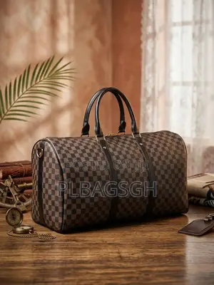 Lv Leather Duffel Traveling Bag Hand Bag Potable to Handle