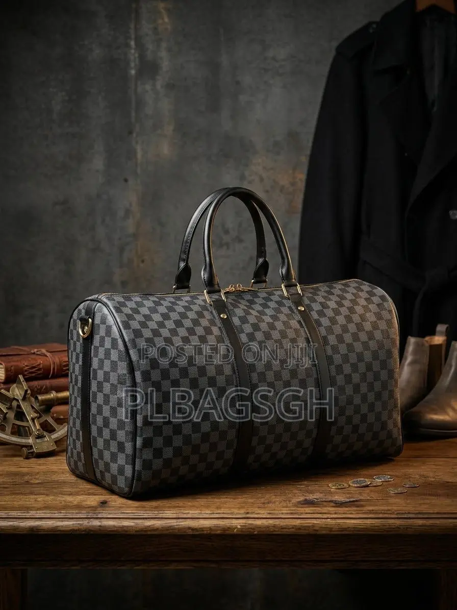 Lv Leather Duffel Traveling Bag Hand Bag Potable to Handle