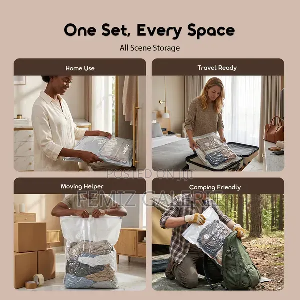 Oraimo Vacease Compact Durable Vacuum Storage Bags-6 PCS