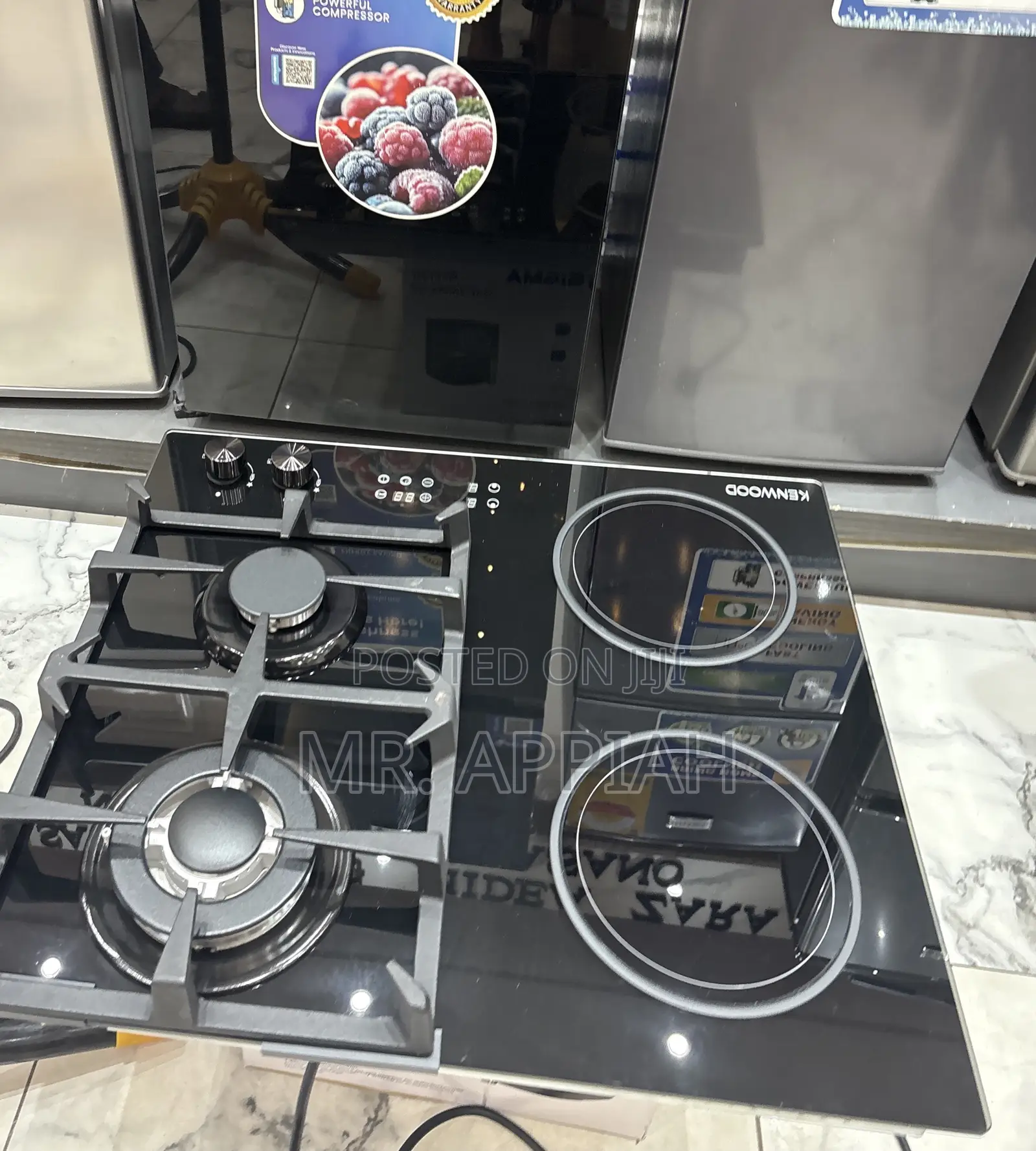 Shop Slim Kenwood 2 Electric + 2 Gas Hob(Glass)Black.