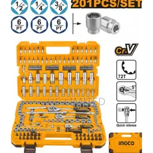 Ingco 201 PCS 1/4" 3/8" 1/2" Socket Set - Hkts082016