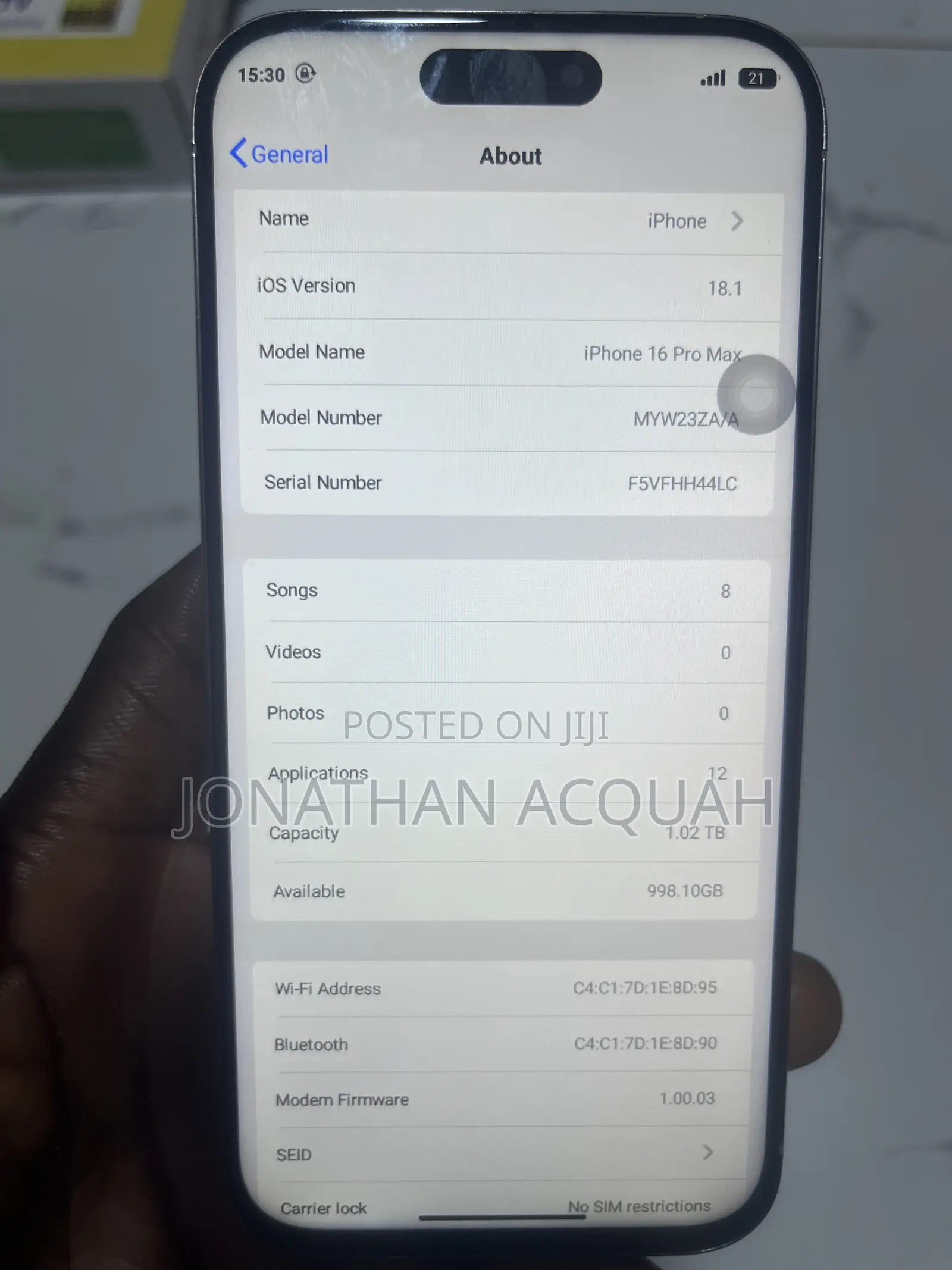 Apple iPhone 16 Pro Max 1 TB Silver