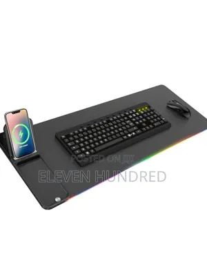 Mouse Pad With Wireless Charging and Led Lighting