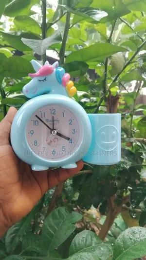 Unicorn Kids Clock With Pencil Holder