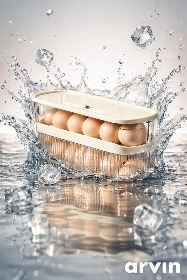 2-Tier Stackable Clear Egg Storage Container With Lid