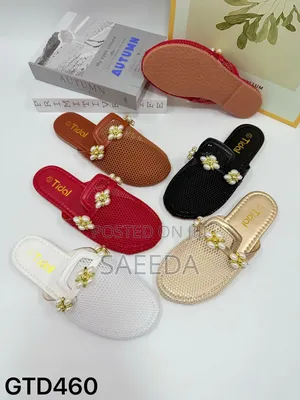 Max Selection Women's Red Rhinestone Slides Sandals