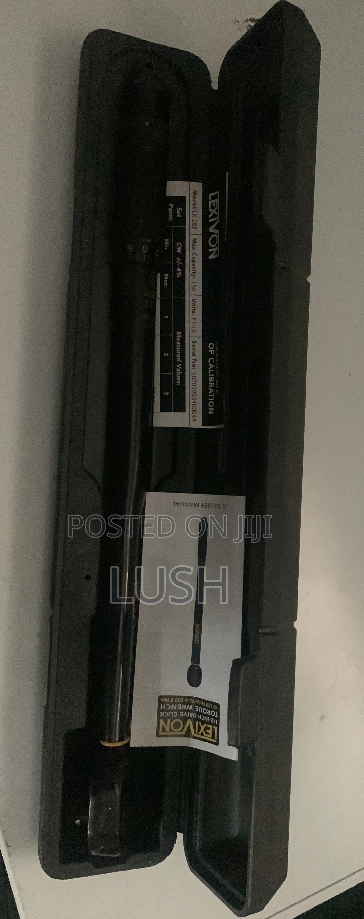 Lexivon Lx-183 1/2" Drive Torque Wrench 10-150 Ft-lb W/ Case Cert