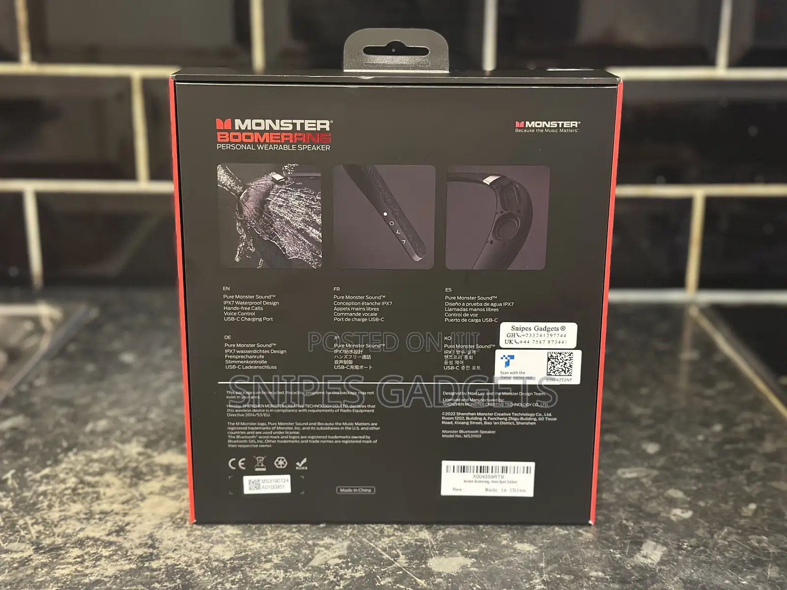 Monster Boomerang Personal Wearable Bluetooth Speaker