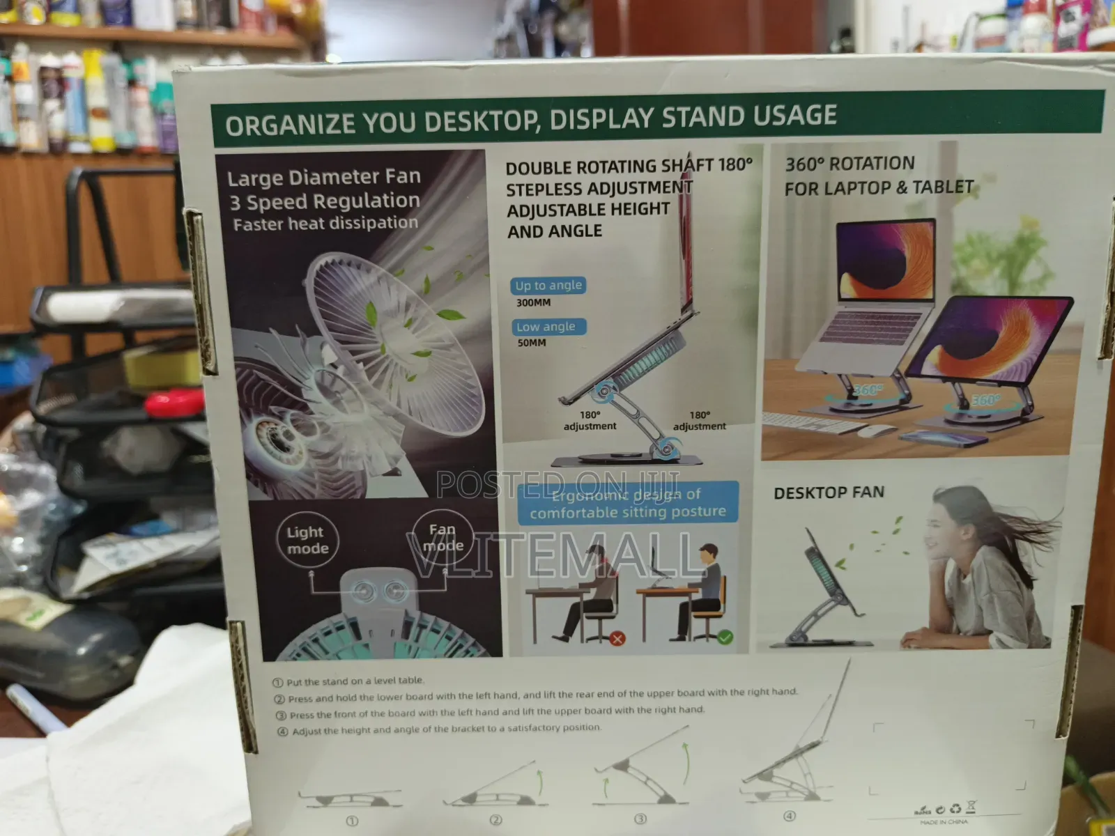 Tablet Stand With Single Fan