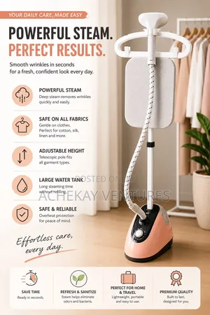 Powerful Garment Steamer – Fast Wrinkle Remover