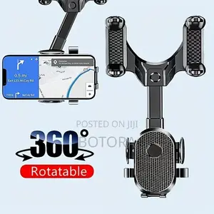 360° Rotatable Car Rearview Mirror Phone Holder – Adjustable Universal