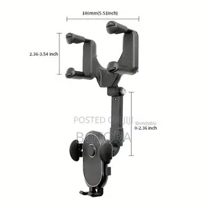 360° Rotatable Car Rearview Mirror Phone Holder – Adjustable Universal