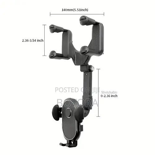360° Rotatable Car Rearview Mirror Phone Holder – Adjustable Universal