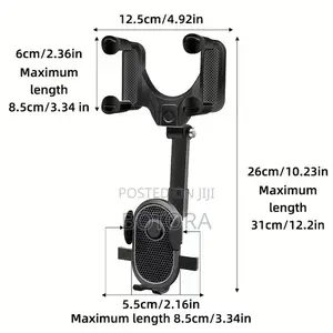 360° Rotatable Car Rearview Mirror Phone Holder – Adjustable Universal