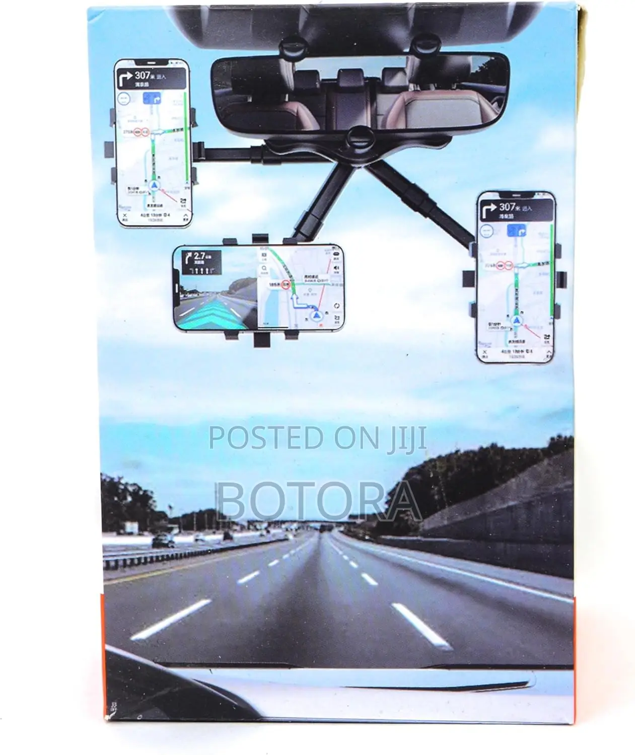 360° Rotatable Car Rearview Mirror Phone Holder – Adjustable Universal