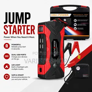 Smart Jump Starter With Compressor and Charging Ports