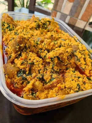 Eba and Egusi Soup