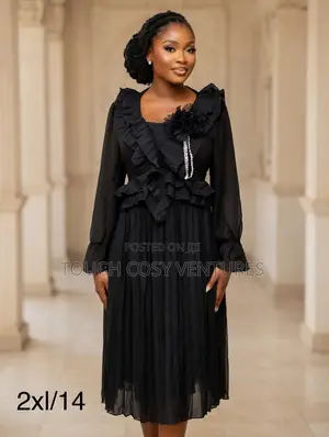 Midnight Ruffle Queen Midi Dress (2xl/Uk 14)