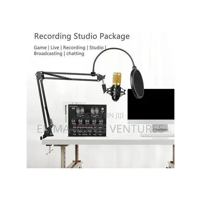 Mythco V8 Live Sound Card Podcast Equipment Bundle Bm-800