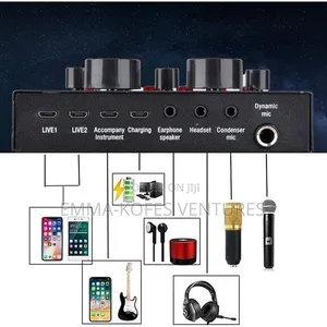 Mythco V8 Live Sound Card Podcast Equipment Bundle Bm-800