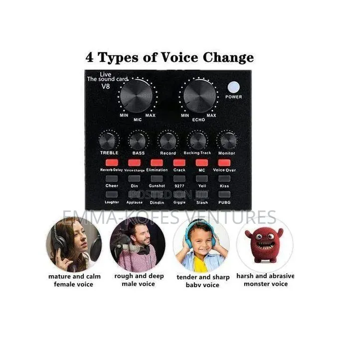 Mythco V8 Live Sound Card Podcast Equipment Bundle Bm-800