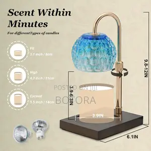 Candle Warmer Lamp With Timer Dimmer + Scented Candle (Blue Purple)