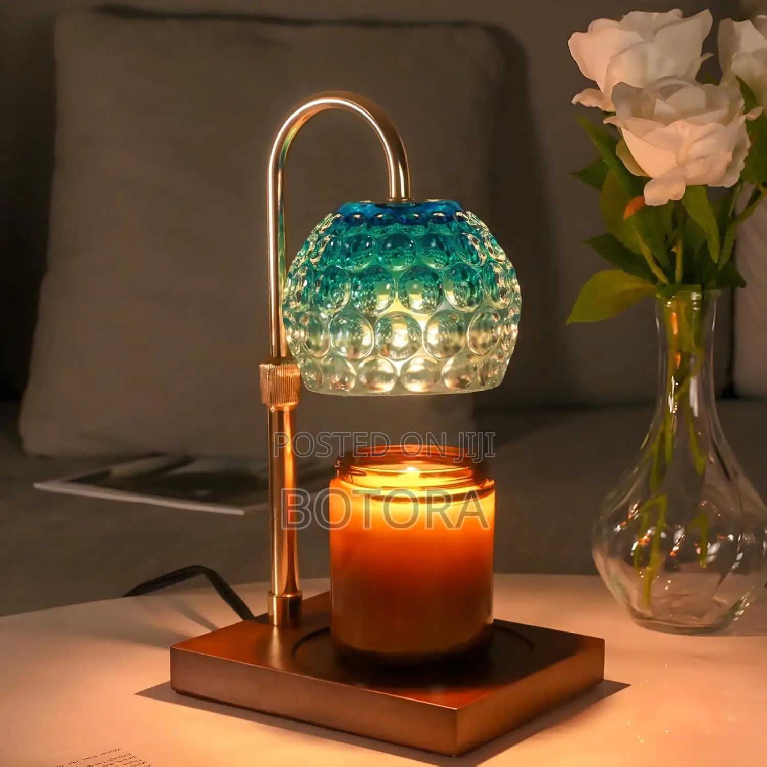 Candle Warmer Lamp With Timer Dimmer + Scented Candle (Blue Purple)
