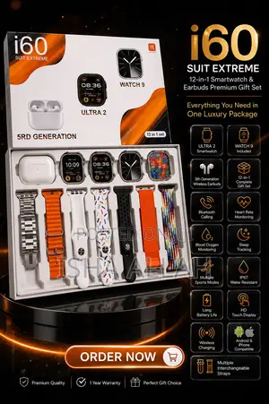 Hiwatch Ultra 3 Combo – 2 Watches + 2 Watch Cases +Airpods + 7 Straps