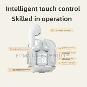 Wireless Bluetooth 5.3 In Ear Transparent Earphones - Black